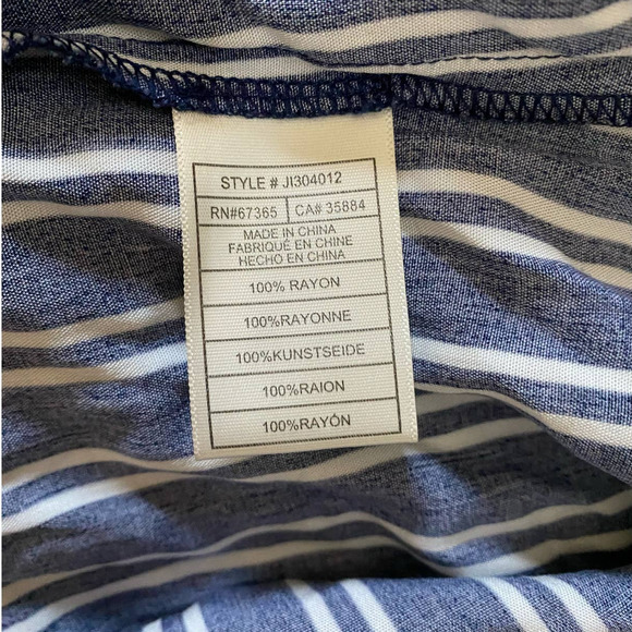 Jack by BB Dakota Vertical Stripe‎ One Shoulder Choker Blouse - Picture 9 of 13